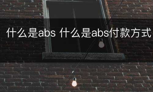 什么是abs 什么是abs付款方式