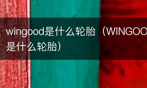 wingood是什么轮胎（WINGOOD是什么轮胎）
