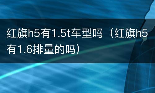 红旗h5有1.5t车型吗（红旗h5有1.6排量的吗）