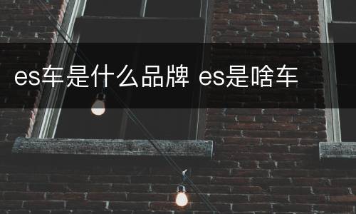 es车是什么品牌 es是啥车