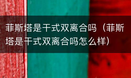 菲斯塔是干式双离合吗（菲斯塔是干式双离合吗怎么样）