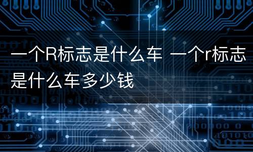 一个R标志是什么车 一个r标志是什么车多少钱