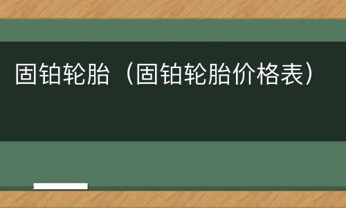 固铂轮胎（固铂轮胎价格表）