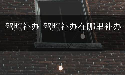驾照补办 驾照补办在哪里补办