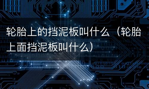 轮胎上的挡泥板叫什么（轮胎上面挡泥板叫什么）
