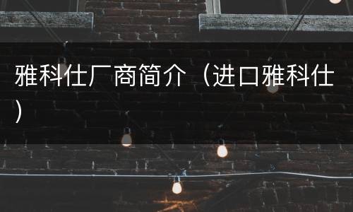 雅科仕厂商简介（进口雅科仕）