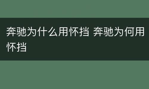 奔驰为什么用怀挡 奔驰为何用怀挡
