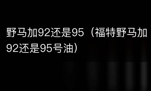 野马加92还是95（福特野马加92还是95号油）