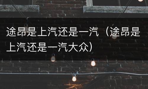 途昂是上汽还是一汽（途昂是上汽还是一汽大众）
