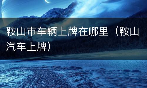 鞍山市车辆上牌在哪里（鞍山汽车上牌）