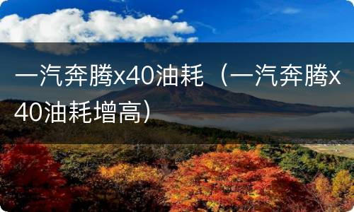 一汽奔腾x40油耗（一汽奔腾x40油耗增高）