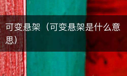 可变悬架（可变悬架是什么意思）