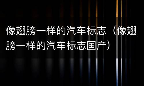 像翅膀一样的汽车标志（像翅膀一样的汽车标志国产）