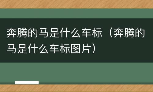 奔腾的马是什么车标（奔腾的马是什么车标图片）