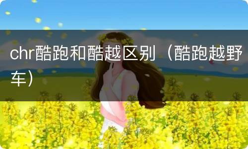 chr酷跑和酷越区别（酷跑越野车）