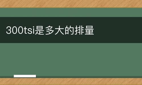 300tsi是多大的排量