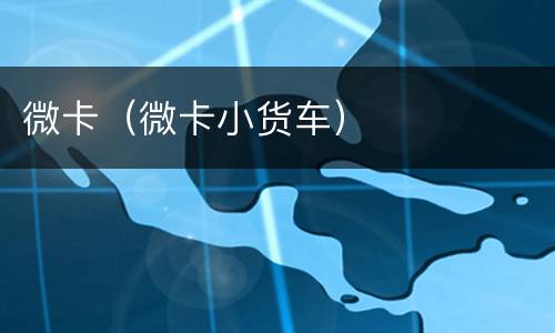 微卡（微卡小货车）