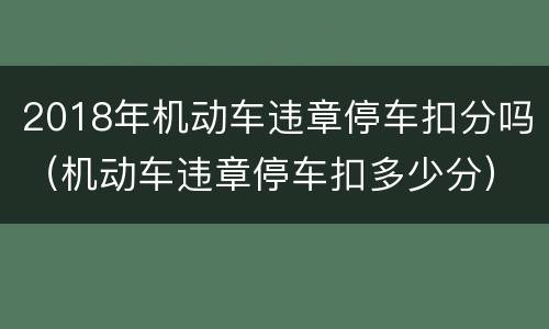 2018年机动车违章停车扣分吗（机动车违章停车扣多少分）