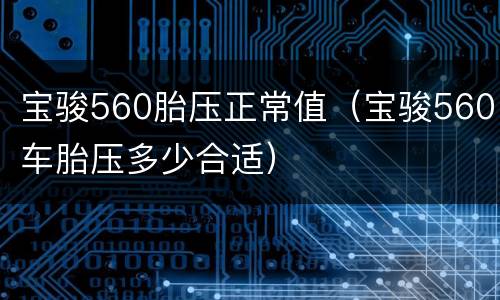 宝骏560胎压正常值（宝骏560车胎压多少合适）