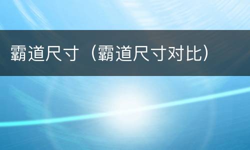 霸道尺寸（霸道尺寸对比）