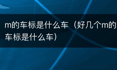 m的车标是什么车（好几个m的车标是什么车）