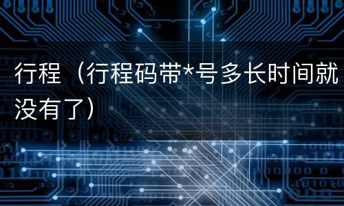 行程（行程码带*号多长时间就没有了）