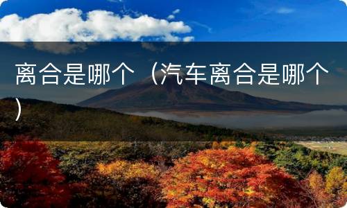 离合是哪个（汽车离合是哪个）