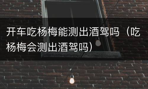开车吃杨梅能测出酒驾吗（吃杨梅会测出酒驾吗）