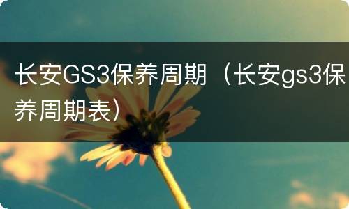 长安GS3保养周期（长安gs3保养周期表）