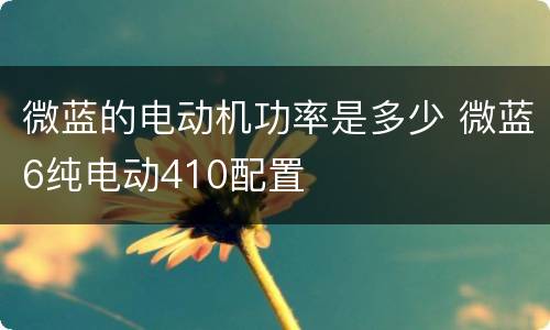 微蓝的电动机功率是多少 微蓝6纯电动410配置