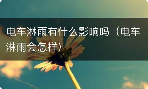 电车淋雨有什么影响吗（电车淋雨会怎样）