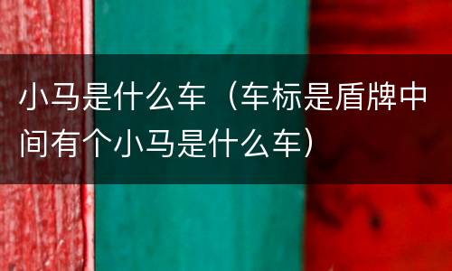 小马是什么车（车标是盾牌中间有个小马是什么车）