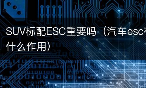 SUV标配ESC重要吗（汽车esc有什么作用）