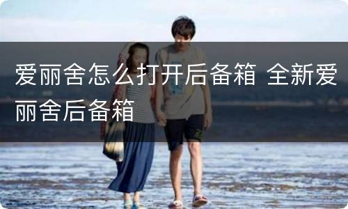 爱丽舍怎么打开后备箱 全新爱丽舍后备箱
