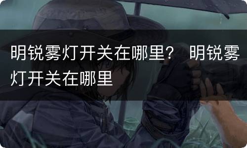 明锐雾灯开关在哪里？ 明锐雾灯开关在哪里