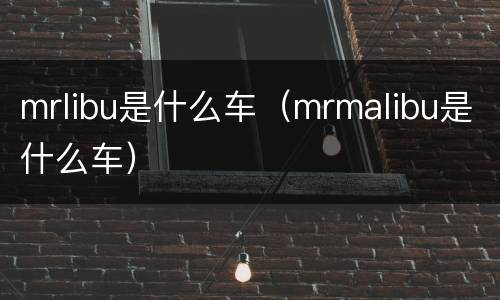 mrlibu是什么车（mrmalibu是什么车）