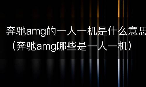 奔驰amg的一人一机是什么意思（奔驰amg哪些是一人一机）