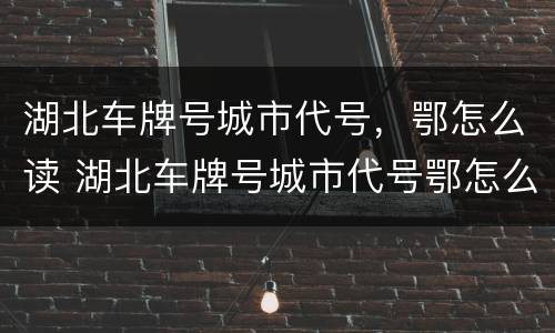湖北车牌号城市代号，鄂怎么读 湖北车牌号城市代号鄂怎么读
