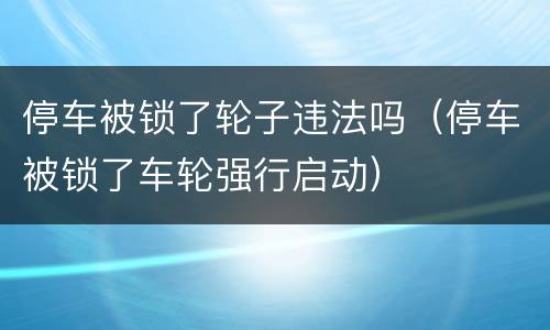 停车被锁了轮子违法吗（停车被锁了车轮强行启动）