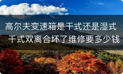高尔夫变速箱是干式还是湿式 干式双离合坏了维修要多少钱
