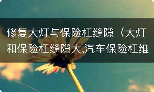 修复大灯与保险杠缝隙（大灯和保险杠缝隙大,汽车保险杠维修）
