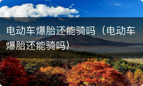电动车爆胎还能骑吗（电动车爆胎还能骑吗）