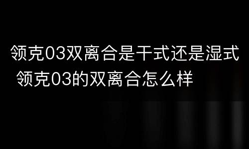 领克03双离合是干式还是湿式 领克03的双离合怎么样