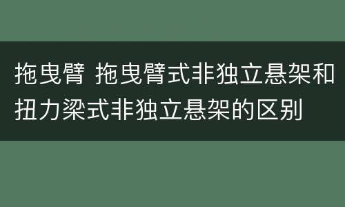 拖曳臂 拖曳臂式非独立悬架和扭力梁式非独立悬架的区别