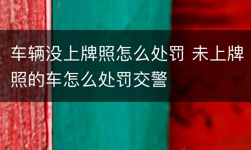 车辆没上牌照怎么处罚 未上牌照的车怎么处罚交警