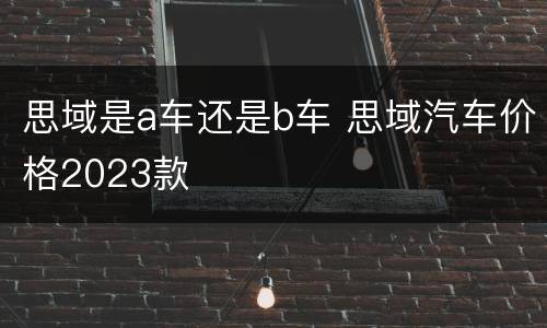 思域是a车还是b车 思域汽车价格2023款