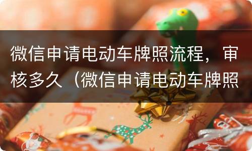 微信申请电动车牌照流程，审核多久（微信申请电动车牌照审核多久能通过）