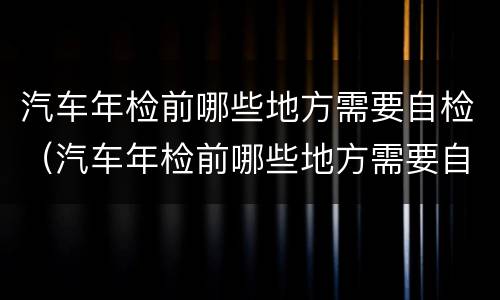 汽车年检前哪些地方需要自检（汽车年检前哪些地方需要自检呢）