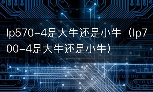 lp570-4是大牛还是小牛（lp700-4是大牛还是小牛）