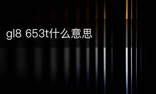 gl8 653t什么意思